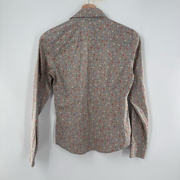 RRL Women’s Snap Down Shirt Floral Collared Size M Ralph Lauren Cotton Western - Picture 7 of 9